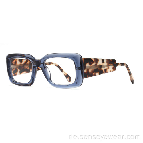Quadratische Unisex-Schrägsacetat-Rahmen-Optische Brillenbrillen